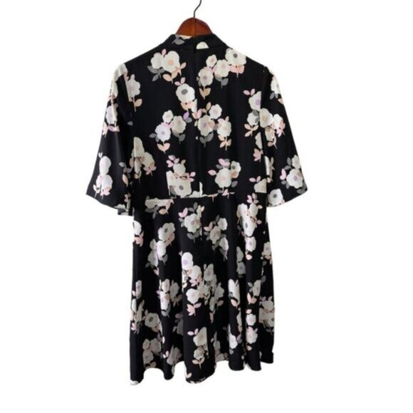KATE SPADE NEW YORK Black Whimsies Posy Floral Swing Dress Size 10 - Picture 3 of 11